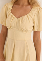 I Wear Pear Light Yellow Seersucker Midi Dress 9