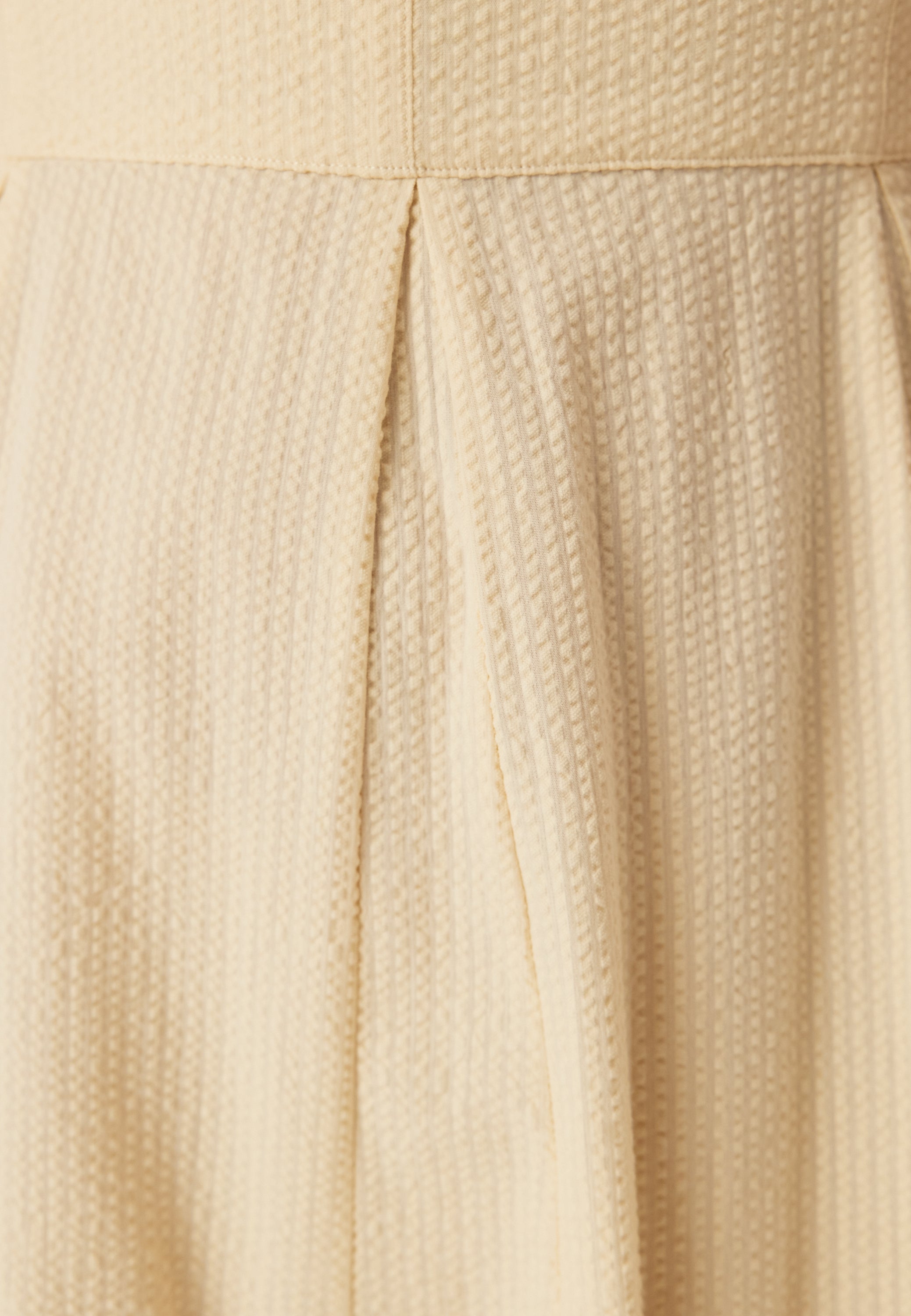 I Wear Pear Light Yellow Seersucker Midi Dress 3