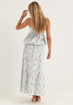 I Wear Pear White Floral Striped Cotton Singlet 7