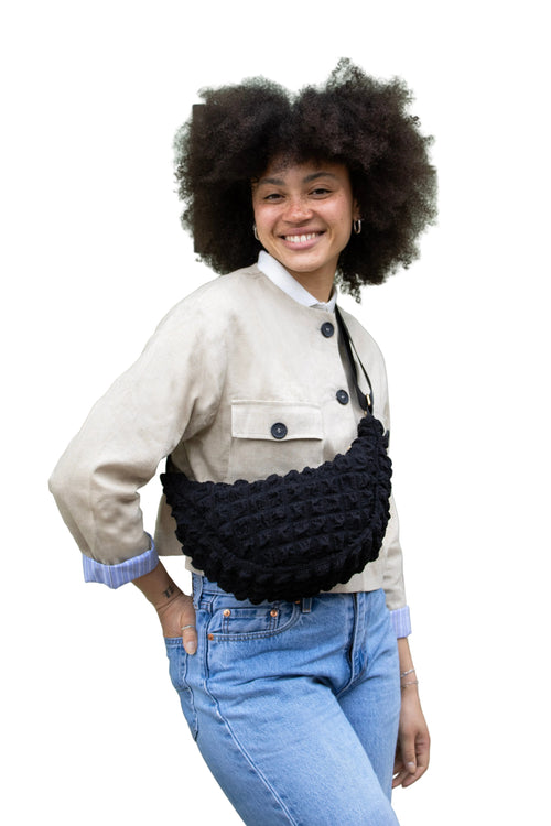 I Wear Pear Black Recycled Crossbody Bag 2