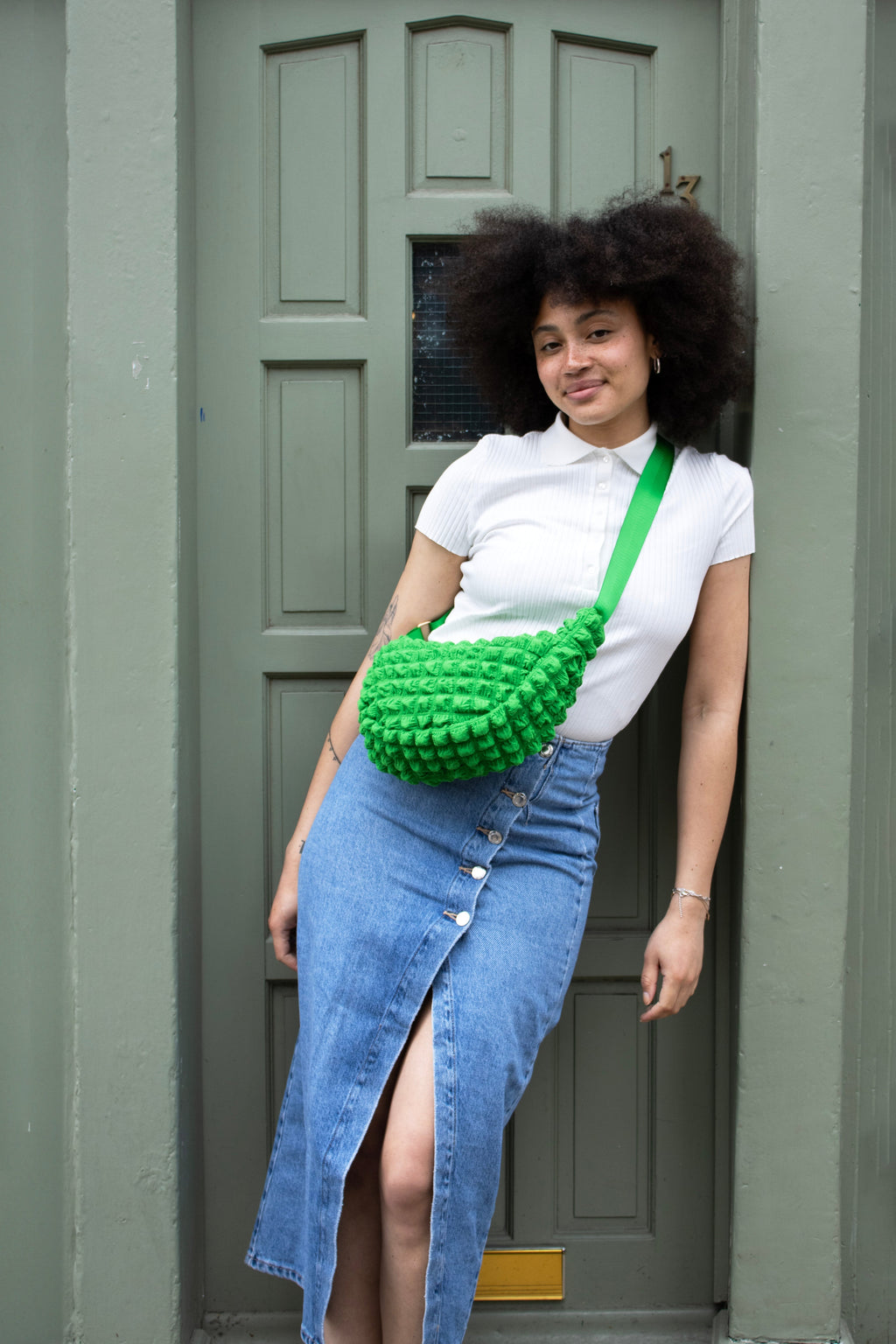I Wear Pear Green Recycled Crossbody Bag 2