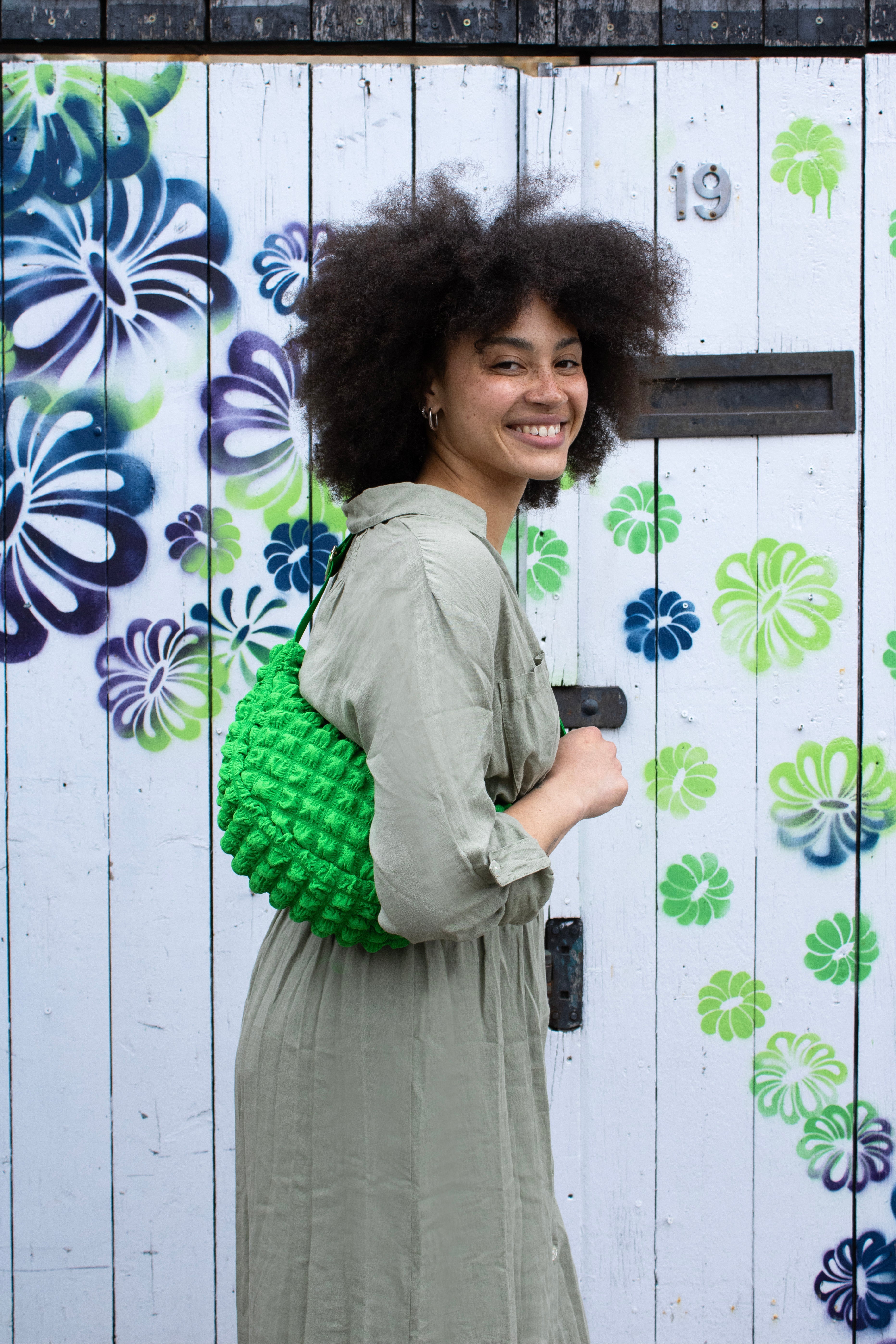 I Wear Pear Green Recycled Crossbody Bag 5