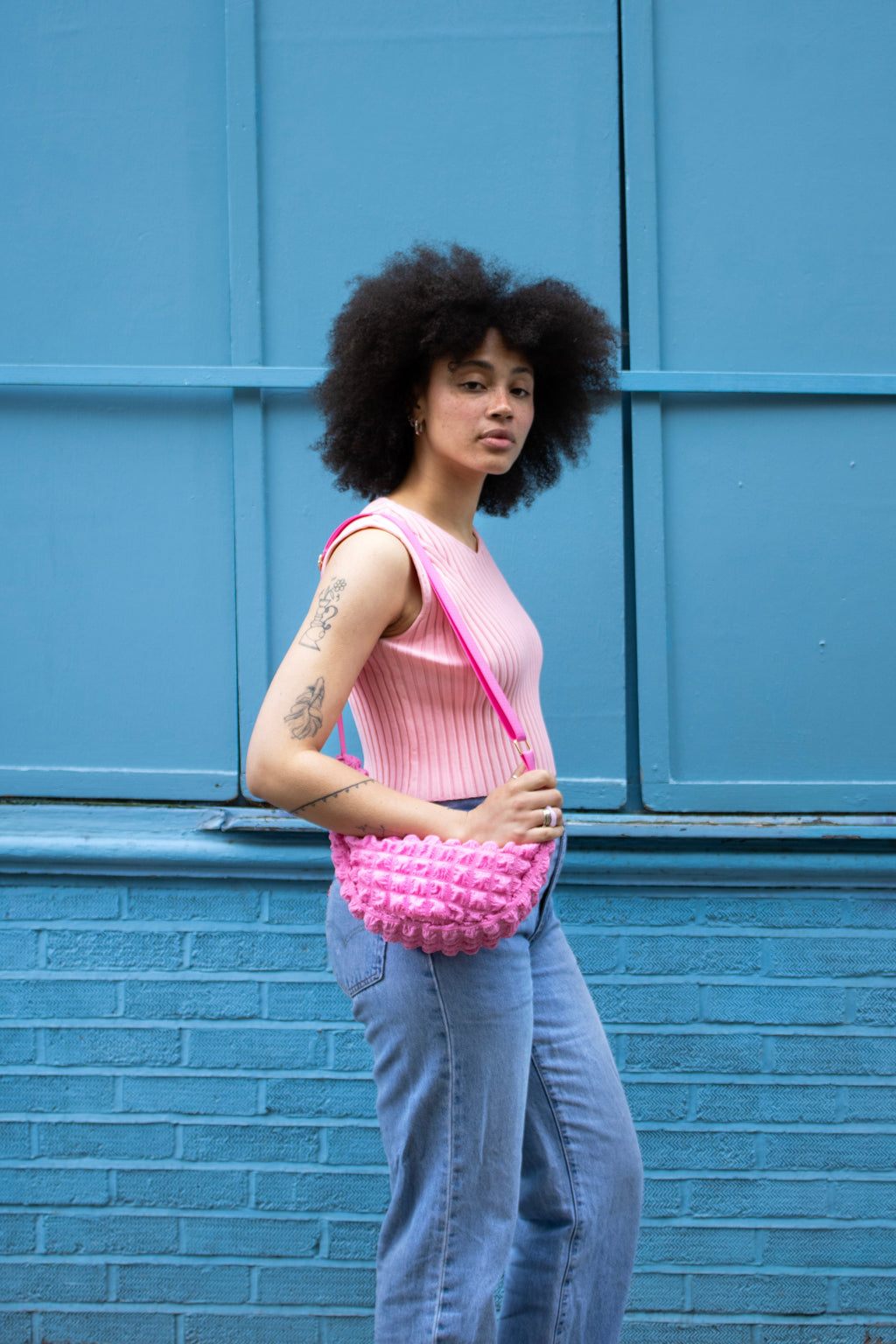 I Wear Pear Pink Recycled Crossbody Bag 7