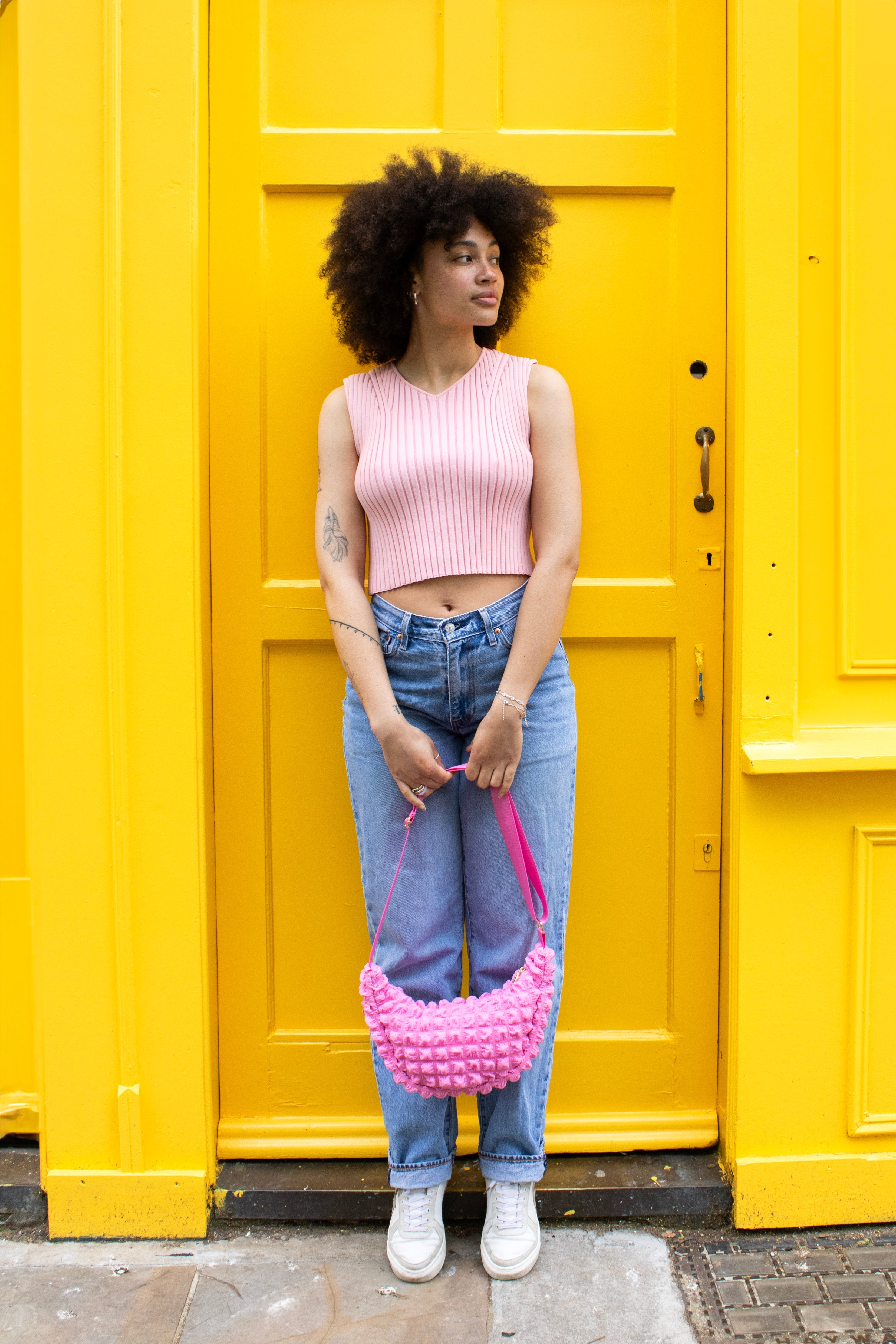 I Wear Pear Pink Recycled Crossbody Bag 5