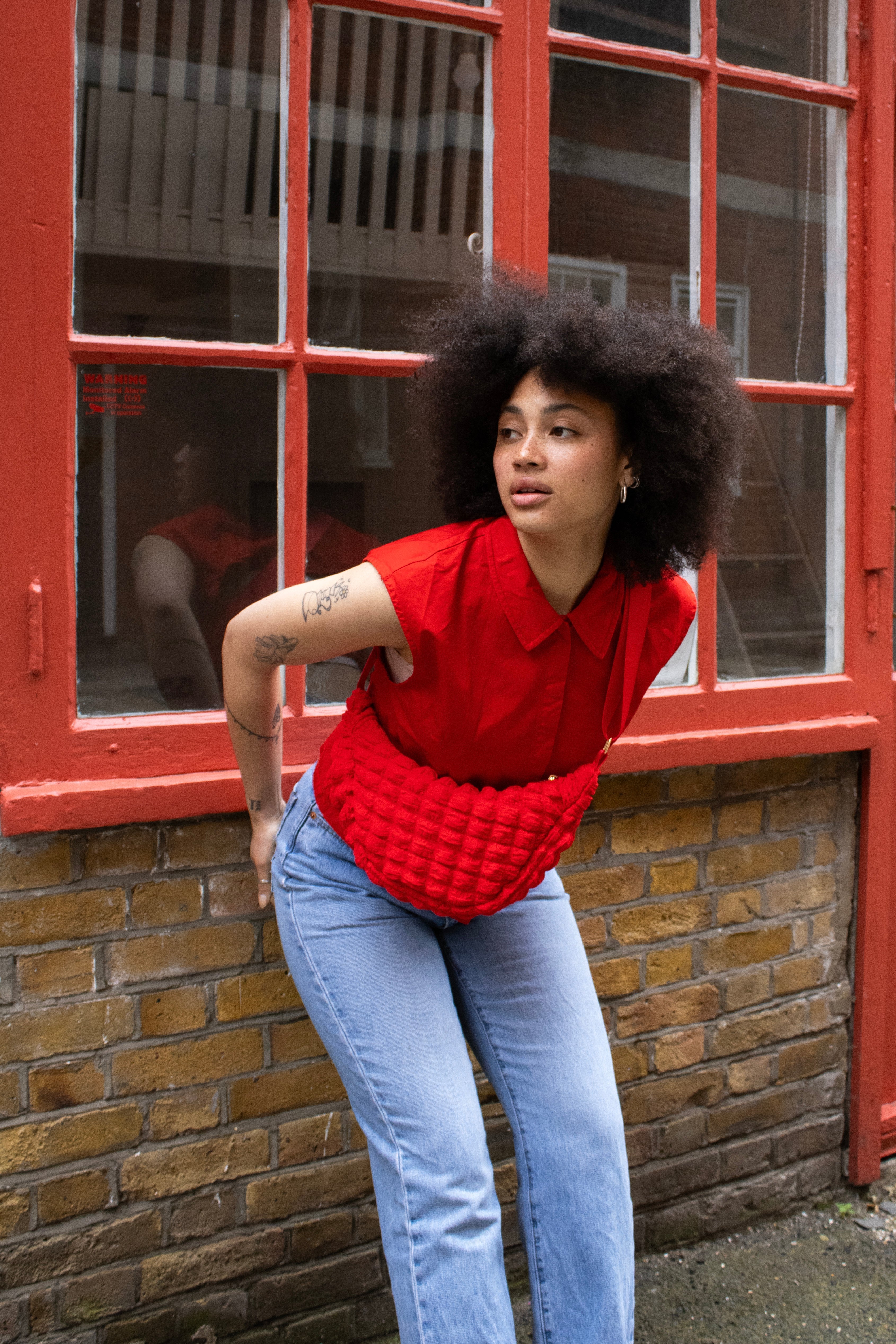 I Wear Pear Red Recycled Crossbody Bag 2