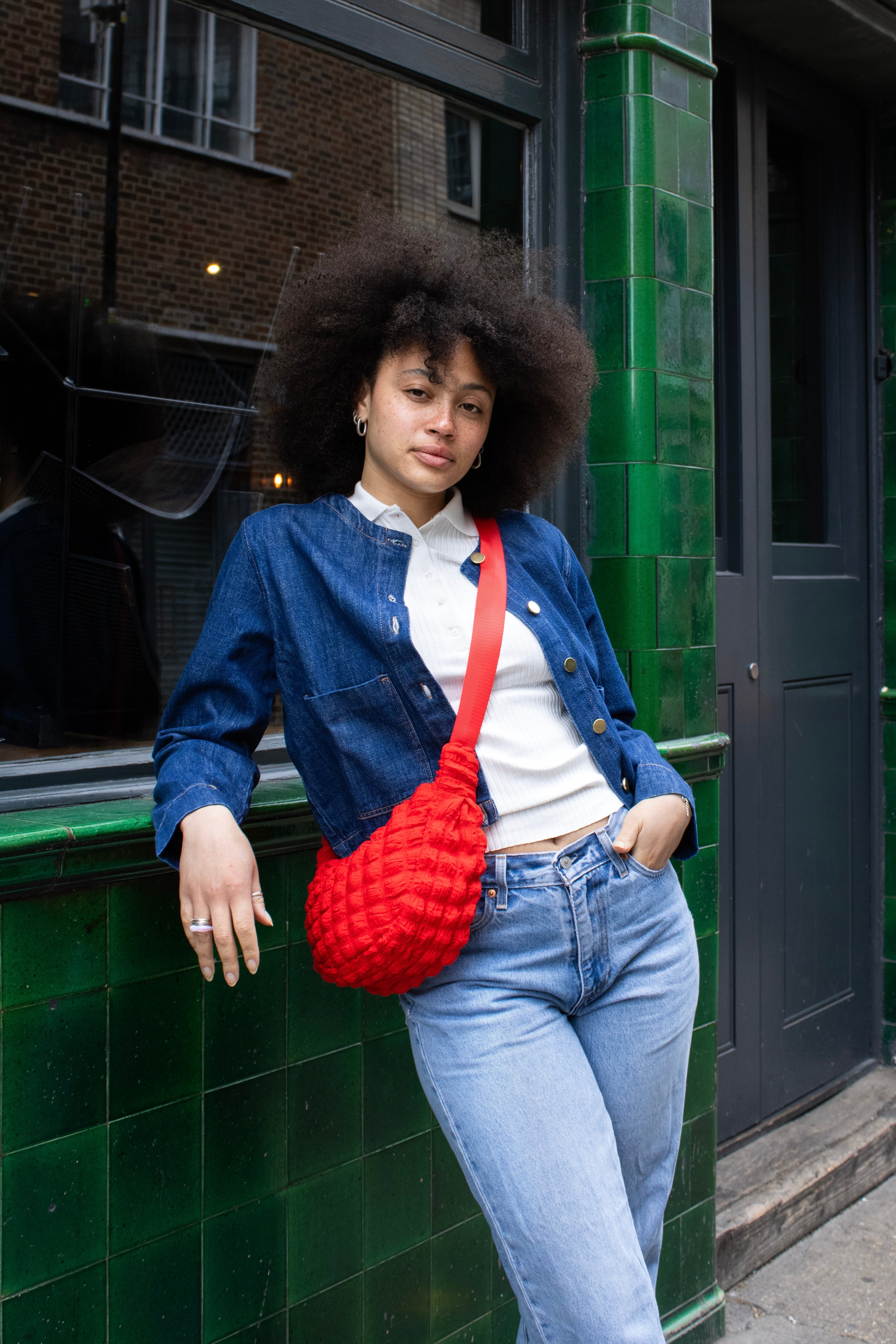 I Wear Pear Red Recycled Crossbody Bag 5