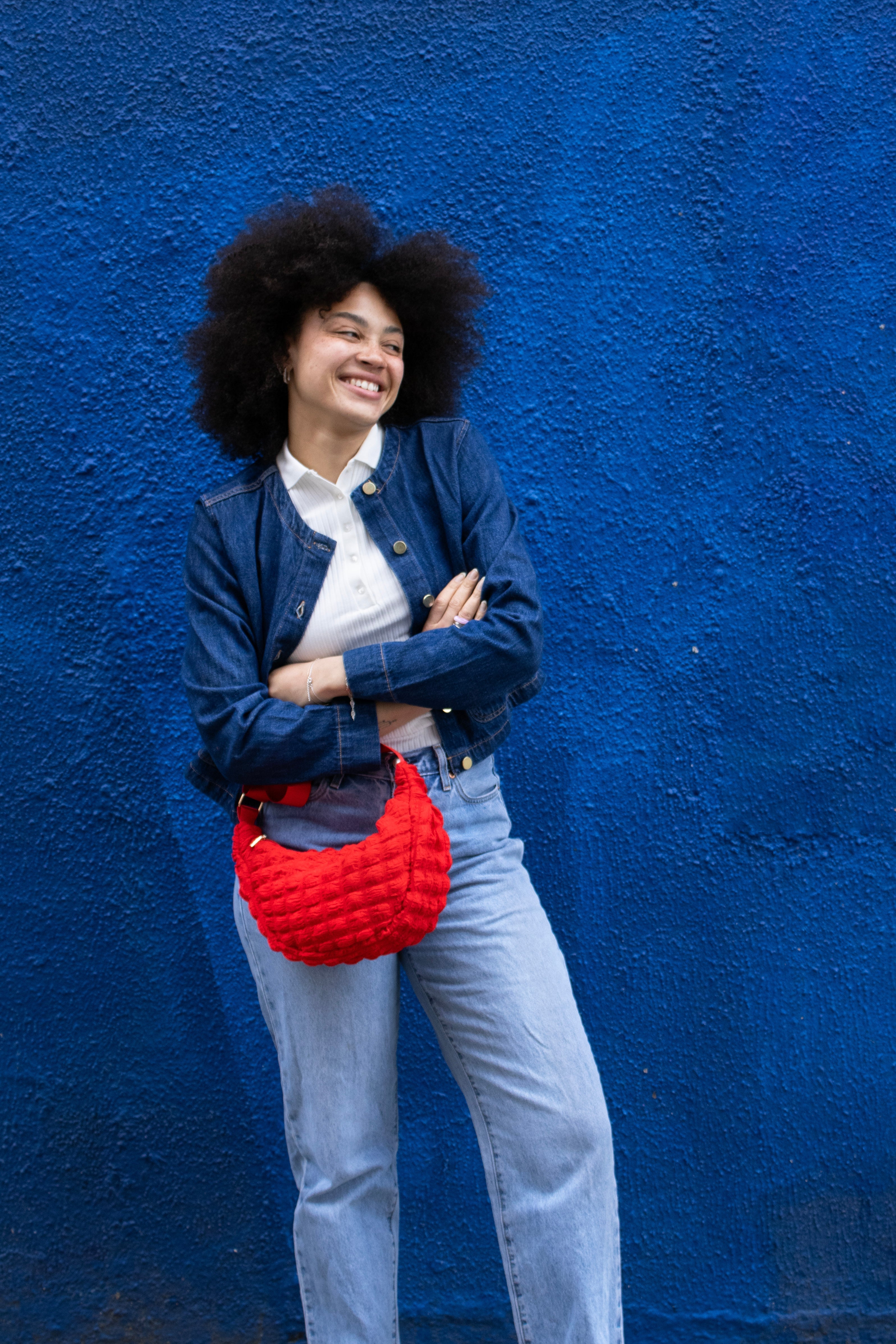 I Wear Pear Red Recycled Crossbody Bag 7