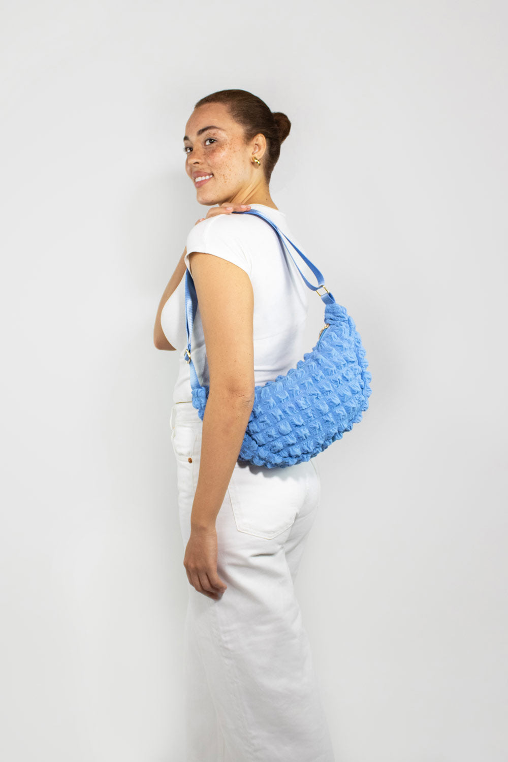 I Wear Pear Blue Recycled Crossbody Bag 4