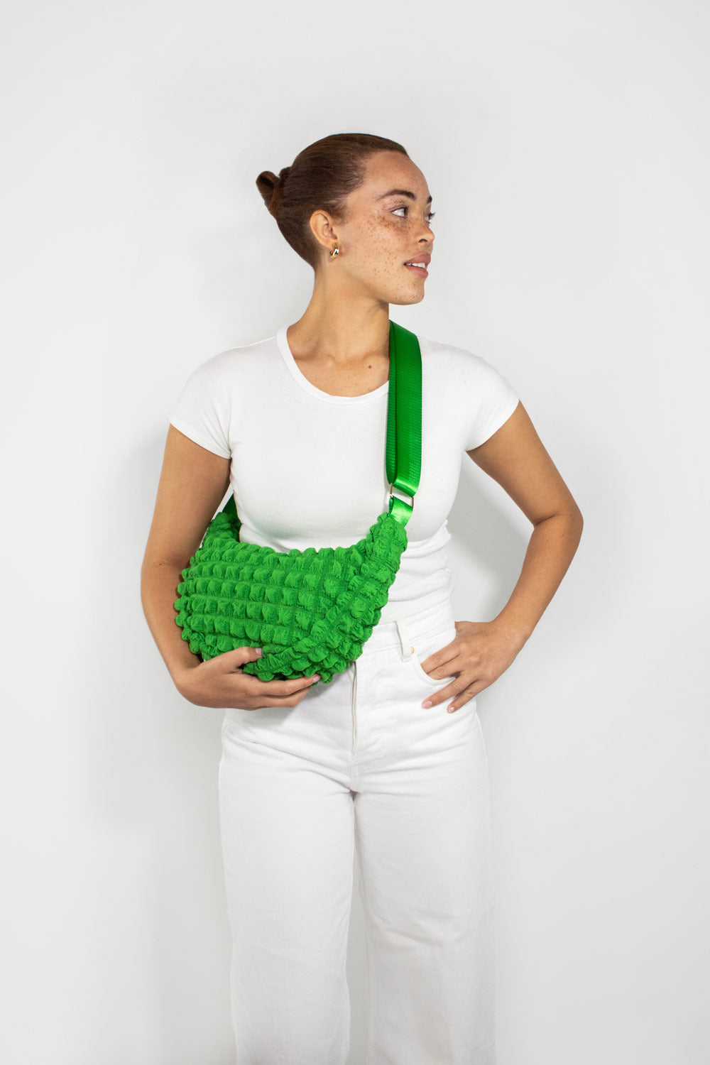 I Wear Pear Green Recycled Crossbody Bag 6