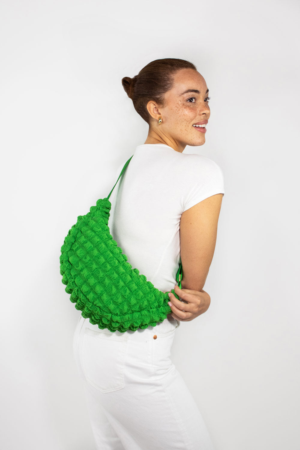 I Wear Pear Green Recycled Crossbody Bag 4