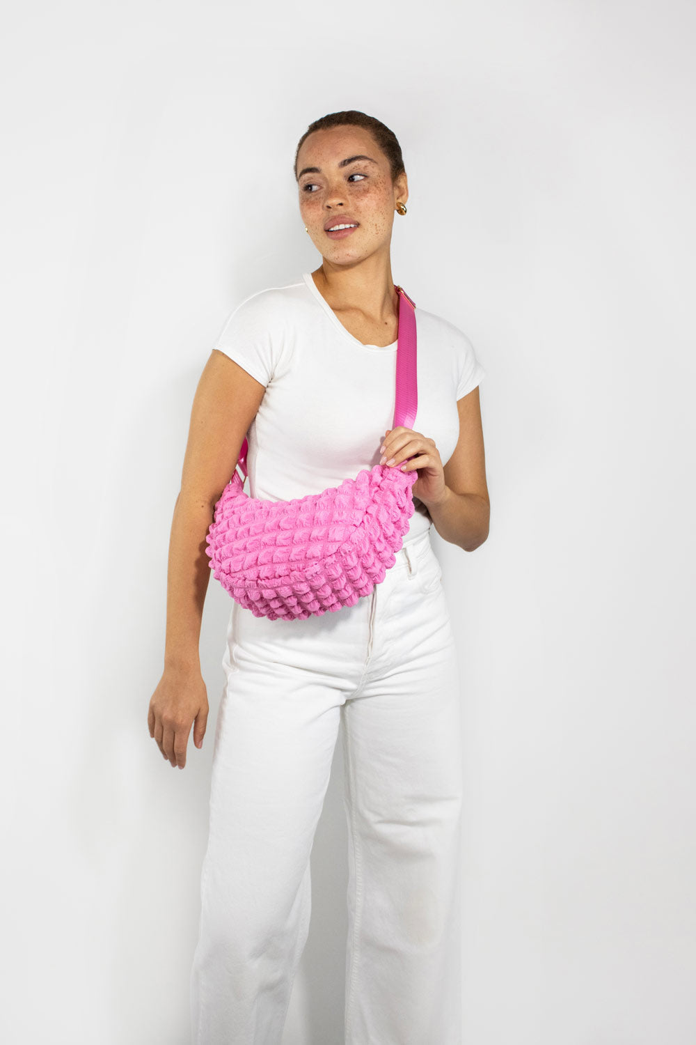 I Wear Pear Pink Recycled Crossbody Bag 8
