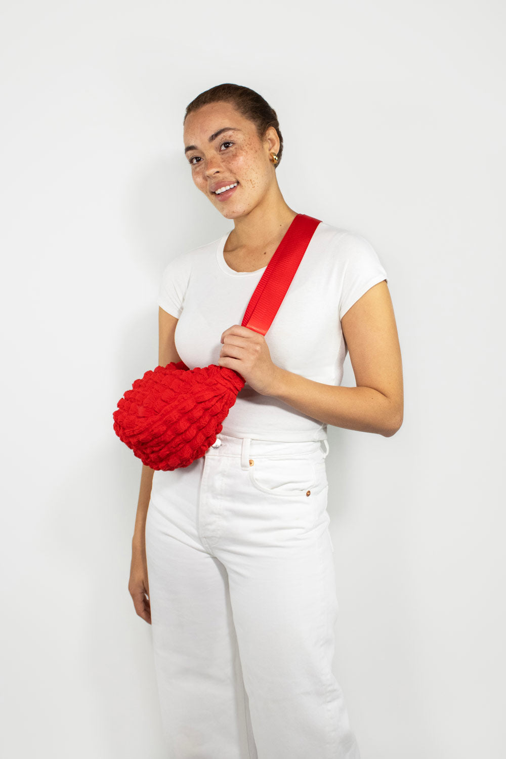 I Wear Pear Red Recycled Crossbody Bag 8