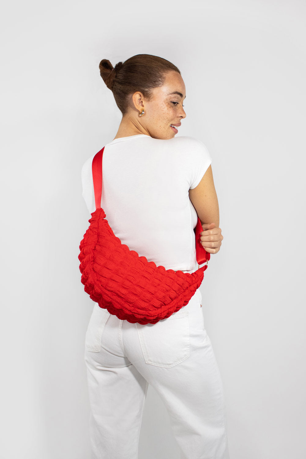 I Wear Pear Red Recycled Crossbody Bag 4