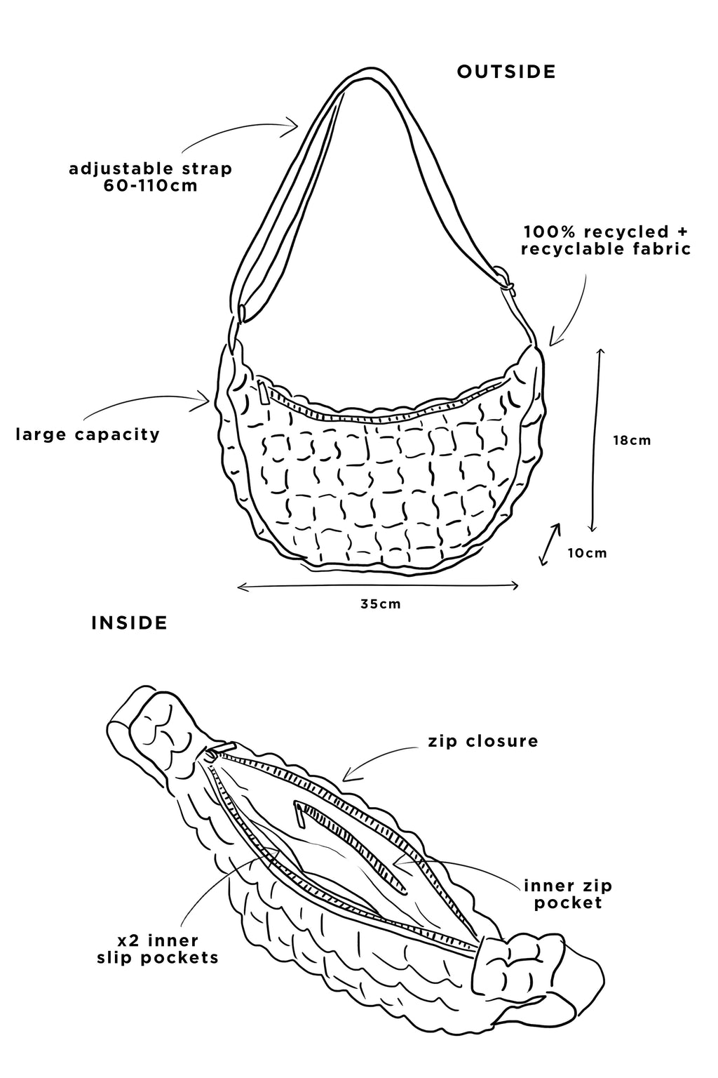 I Wear Pear Blue Recycled Crossbody Bag 11