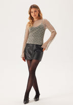 I Wear Pear Gold Contrast Shimmer Top 3