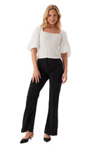 I Wear Pear White Square Neck Volume Sleeve Top 3