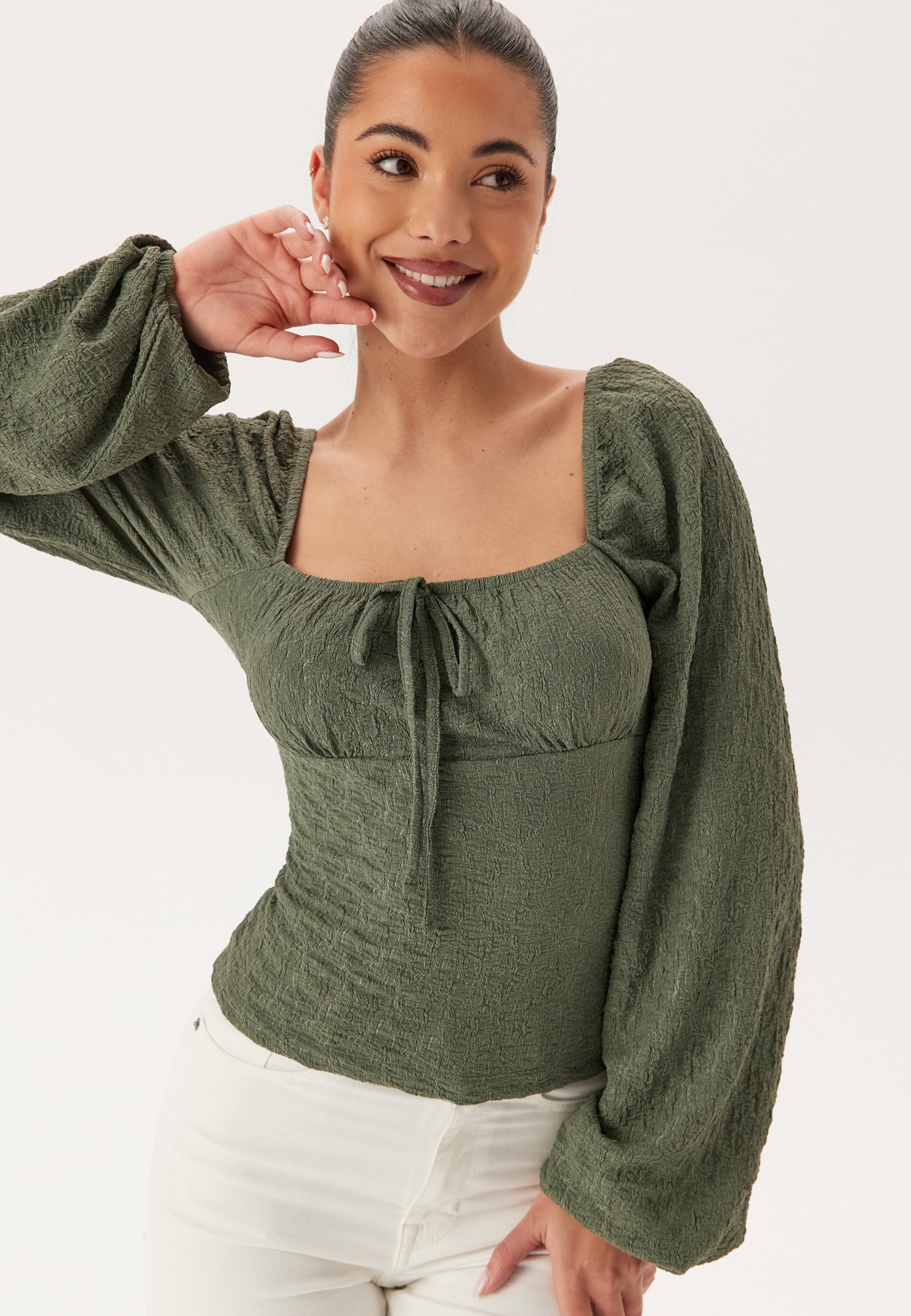 I Wear Pear Green Structure Top 3