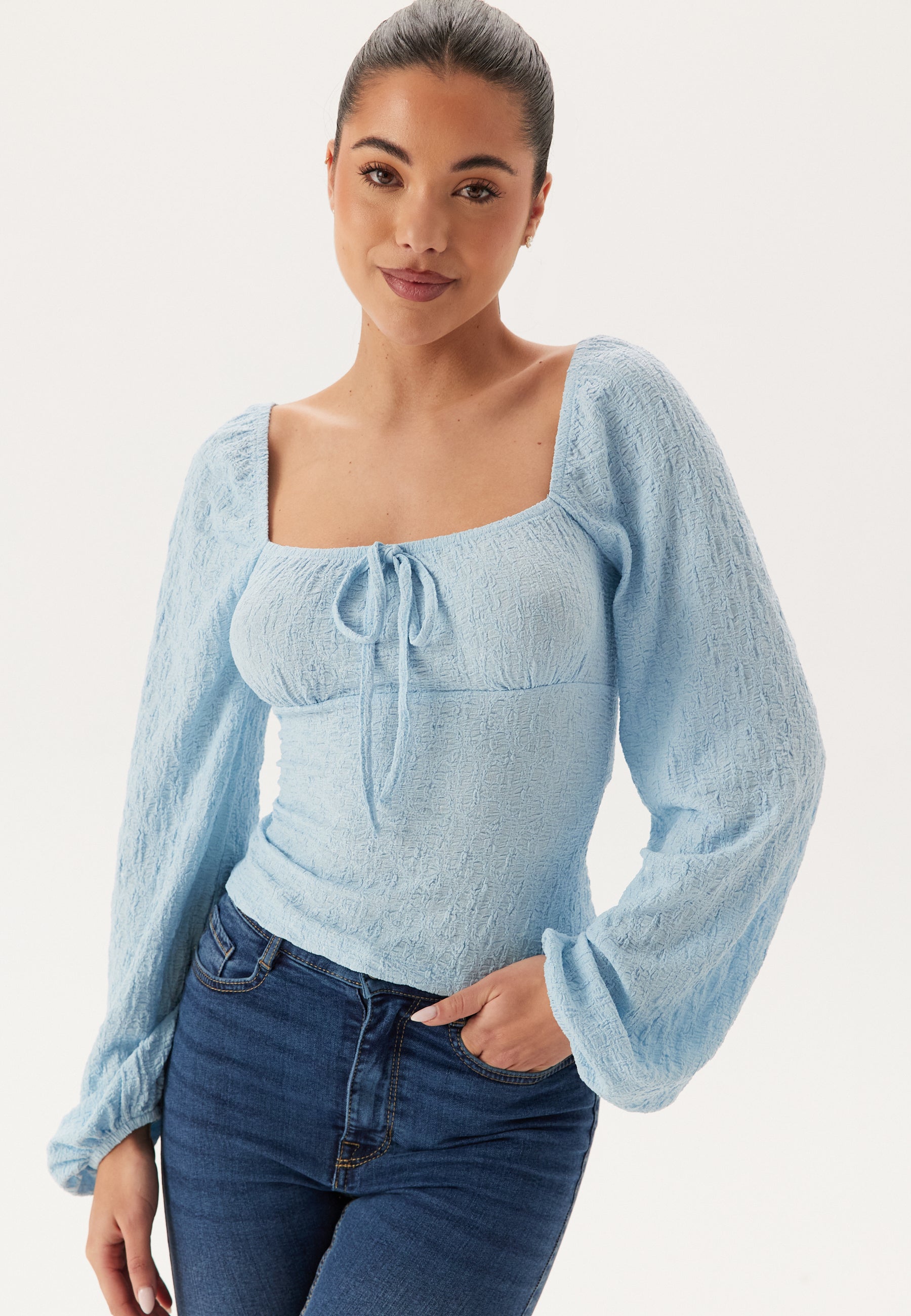I Wear Pear Light Blue Structure Top 1